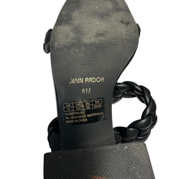 Jenn Ardor Womens Black Braided Chunky Heeled Sandals Sz 8 - Picture 9 of 11